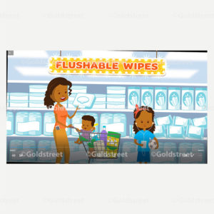 Screenshot - Flushable Wipes Are Not Flushable Animated Outreach Video For Utilities and Municipalities