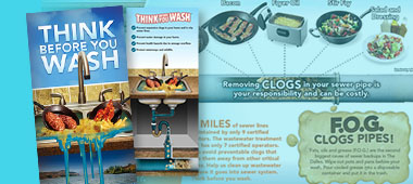 "Think before you wash" material promo for blog article